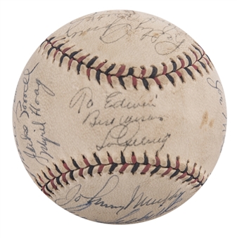 1938 World Series Champion New York Yankees Team Signed Baseball With 22 Signatures Including Gehrig & DiMaggio (JSA)